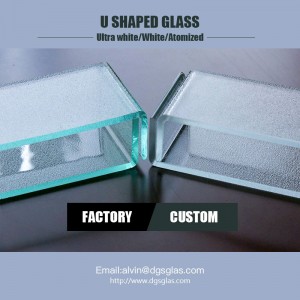 Ligero nuevo material de construcción l translúcido en forma de U perfil de vidrio precio